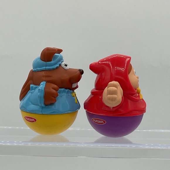 Playskool Weebles Action Figures Little Red Riding Hood Big Bad Wolf Fairy Tail - Picture 2 of 4